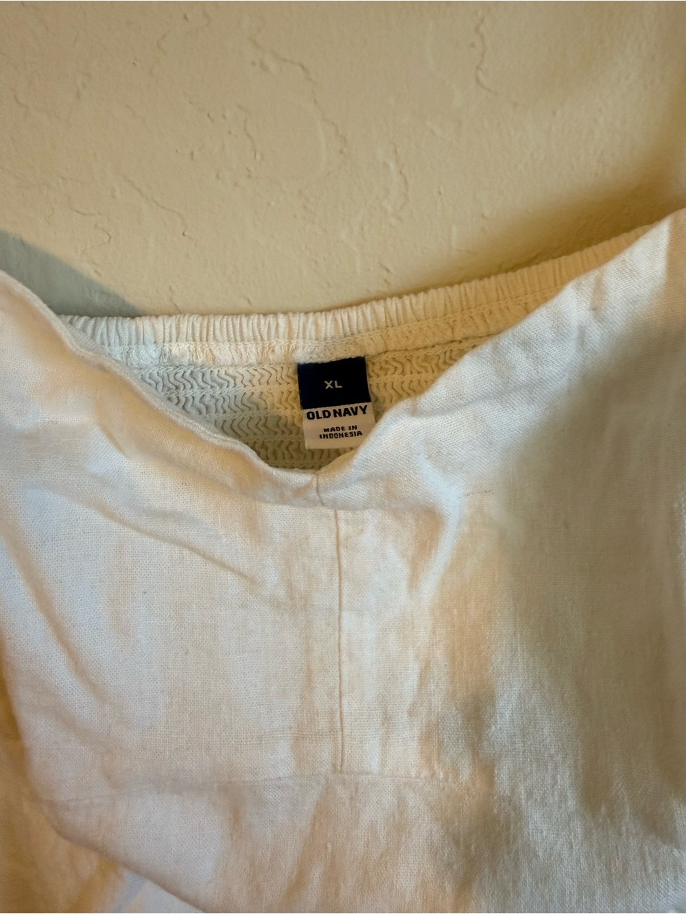 Old Navy White Tie-Shoulder Linen-Blend Crop Camisole - Picture 4 of 4